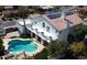 Aerial image of a home featuring a swimming pool, balcony and a well maintained patio at 14401 N 29Th St, Phoenix, AZ 85032