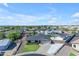 Aerial view of a charming home with a well-manicured lawn and a mature tree at 1840 N Brighton Cir, Mesa, AZ 85207