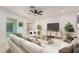 Bright and airy living room featuring modern furnishings, stylish decor, and sliding glass doors at 19817 N Ponderosa Cir, Sun City, AZ 85373