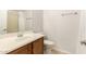 This bathroom features a single sink vanity, toilet, and shower at 37808 N Pagoda Ln, Phoenix, AZ 85086