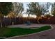 Landscaped backyard play area featuring a merry-go-round and mature trees for shade and Gathering enjoyment at 39610 N 12Th St, Phoenix, AZ 85086