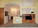 Spacious living room with built-in cabinetry and easy access to the dining area at 5624 E Garnet Ave, Mesa, AZ 85206