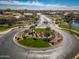 Aerial view of the community featuring a cul-de-sac, landscaping, and a lake at 856 E Indian Wells Pl, Chandler, AZ 85249