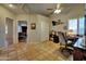 Comfortable bedroom featuring a ceiling fan, neutral walls, and natural light at 13601 S 37Th St, Phoenix, AZ 85044