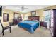 Comfortable bedroom featuring carpet, a ceiling fan, and warm, inviting décor at 17807 N 126Th Dr, Sun City West, AZ 85375