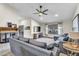 Cozy living room with vaulted ceilings, comfortable seating, and a fireplace, perfect for relaxation and entertaining at 4010 E Grandview St, Mesa, AZ 85205