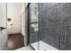 Stylish shower room featuring unique patterned tile, a glass enclosure and modern fixtures at 4219 N 41St Pl, Phoenix, AZ 85018