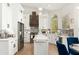 Bright kitchen featuring white cabinets, stainless steel appliances, an island, and modern lighting at 5456 E Woodridge Dr, Scottsdale, AZ 85254