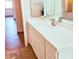 Bright bathroom features a stone countertop vanity with cabinet storage and a mirror at 16629 E Westby Dr, Fountain Hills, AZ 85268