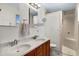 Bathroom with double sinks and a tiled walk-in shower at 1812 W Curry Drive Dr, Chandler, AZ 85224