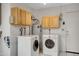 Functional laundry room equipped with modern appliances and storage cabinets at 1812 W Curry Drive Dr, Chandler, AZ 85224