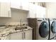 Laundry room features a stainless sink, white cabinets and countertop and updated washer dryer at 2777 W Queen Creek Rd # 13, Chandler, AZ 85248