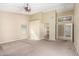 A large main bedroom with a ceiling fan and high ceilings at 3751 S Vista Pl, Chandler, AZ 85248