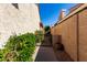 Private side yard entrance with a secure gate and a serene garden pathway at 4226 E Jojoba Rd, Phoenix, AZ 85044