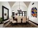 Elegant dining room with beautiful chandelier, ample seating, and stylish decor at 5016 E Butler Dr, Paradise Valley, AZ 85253