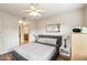 Bright bedroom featuring carpet floors and a view of the bathroom at 7609 E Indian Bend Rd # 2008, Scottsdale, AZ 85250