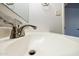 Close-up of a pristine white sink with modern faucet and decorative tile backsplash at 2401 N 70Th St # G, Scottsdale, AZ 85257