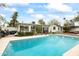 A gorgeous pool with a wide deck, a covered lounge area and beautiful landscaping around the perimeter at 4308 E Montecito Ave, Phoenix, AZ 85018