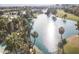 An aerial view of a lake surrounded by palm trees at 5124 N 31St Pl # 536, Phoenix, AZ 85016