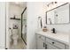 Stylish bathroom features a modern vanity, updated fixtures, and a shower with a glass door at 623 W Guadalupe Rd # 228, Mesa, AZ 85210