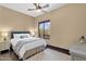 Bedroom with hardwood floors, a fluffy rug and views of the landscape at 10224 N Azure Vista Trl, Fountain Hills, AZ 85268