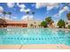 Inviting swimming pool with clear blue water, surrounded by lounge chairs and palm trees under a sunny sky at 10511 W Wheatridge Dr, Sun City, AZ 85373