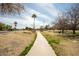 Scenic park path with mature trees, leading to play areas under a clear sky at 1541 E Hope St, Mesa, AZ 85203