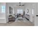 Bright living room with vaulted ceiling, neutral decor, ceiling fan and lots of natural light at 3050 S Cascade Pl, Chandler, AZ 85248