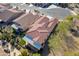 An aerial view of the house, showing the backyard, patio and landscaping at 336 N Monterey Ct, Casa Grande, AZ 85194