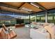 Modern living room featuring floor to ceiling windows with mountain views and stylish furniture at 7686 E Stagecoach Pass Rd, Carefree, AZ 85377