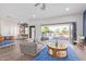 Bright open-concept living area with a view of the pool, modern furnishings, and neutral colors at 844 W Beechnut Dr, Chandler, AZ 85248