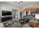 Open-concept living room seamlessly flows into the kitchen and dining area, perfect for entertaining at 8525 E Lynwood St, Mesa, AZ 85207