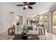 Inviting living space with an open floor plan to the kitchen and dining area at 9812 E Karen Dr, Scottsdale, AZ 85260