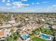 Neighborhood aerial shot featuring lush landscaping, pools and well-maintained homes at 11420 N 50Th St, Scottsdale, AZ 85254