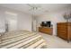 Comfortable bedroom with TV, ceiling fan, and neutral tones throughout at 19824 N Valencia Ct, Surprise, AZ 85374