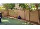 Backyard featuring a privacy wall, a large shade tree, and synthetic grass at 2241 E Pinchot Ave # B3, Phoenix, AZ 85016