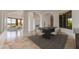 Inviting dining area with access to the living room and scenic backyard views at 24548 N 121St Pl, Scottsdale, AZ 85255