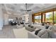 Expansive living room seamlessly connected to a modern kitchen and featuring scenic outdoor views at 24548 N 121St Pl, Scottsdale, AZ 85255