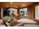 Spacious back patio with views into the adjacent bedroom and office at 41688 N 111Th Pl, Scottsdale, AZ 85262