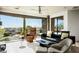 Bright and modern living room with large windows offering stunning desert views at 41688 N 111Th Pl, Scottsdale, AZ 85262