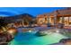 Inviting backyard pool and spa combination with a water feature and mountain views at 41688 N 111Th Pl, Scottsdale, AZ 85262