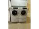 Close-up of front-loading Samsung washer and dryer at 9929 W Burns Dr, Sun City, AZ 85351