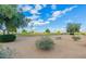 Scenic view of the community featuring lush trees, green grass, and clear blue skies at 10822 W Mimosa Dr, Sun City, AZ 85373