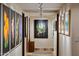 Hallway with track lighting and artwork on display at 25002 N Quail Haven Dr, Rio Verde, AZ 85263