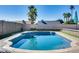 Inviting pool with cool blue water offers a refreshing escape in a private backyard setting surrounded by lush landscaping at 5915 E Fairfield St, Mesa, AZ 85205