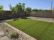 Artificial turf and decorative rock create a stylish, low-maintenance backyard oasis at 6225 S Boulder St, Gilbert, AZ 85298