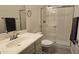 Neutral bathroom featuring a vanity, mirror, and a glass-enclosed shower at 6225 S Boulder St, Gilbert, AZ 85298