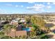 Aerial view featuring pool, desert landscaping and beautiful cityscape at 7912 E Plaza Ave, Scottsdale, AZ 85250