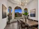 Dining area with decorative lighting and expansive views of the surrounding landscape at 8315 N Sendero Tres M --, Paradise Valley, AZ 85253