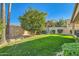 Lush backyard featuring vibrant greenery, fruit trees, and an attractive xeriscaped perimeter at 8632 E Gail Rd, Scottsdale, AZ 85260